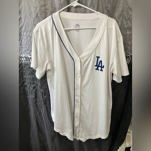 MAJESTIC LA DODGERS Button Up Jersey Size: XL